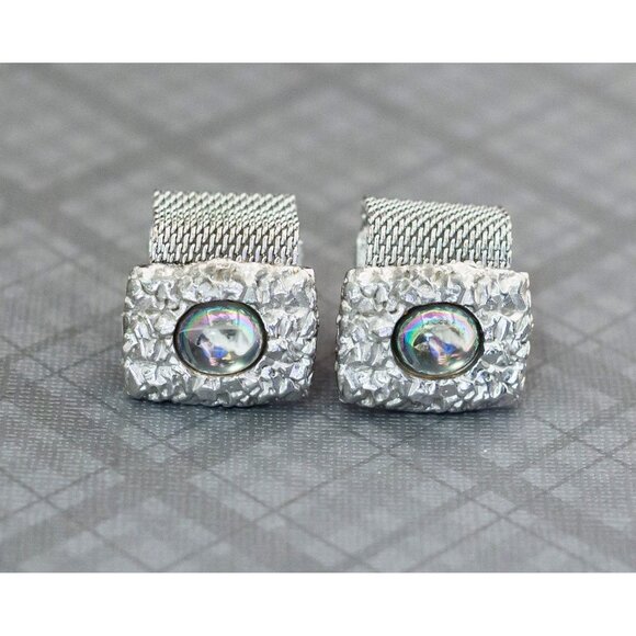 Vintage Gothic Silver Tone Cuff Links G20 - Picture 1 of 3